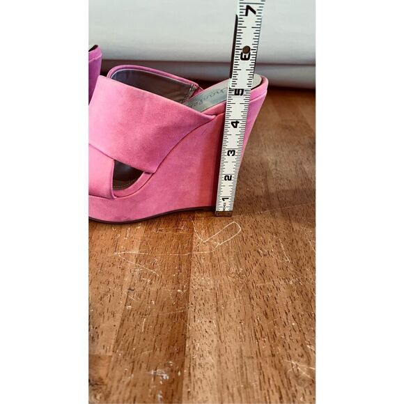 Charles by Charles David Pink Alternative Wedge Ultra High Sandals SZ 6 - Picture 4 of 9